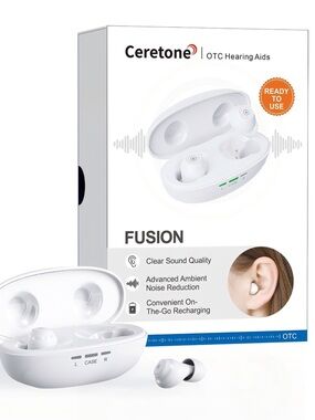Ceretone Fusion OTC Hearing Aids - Rechargeable - NEW IN BOX!!